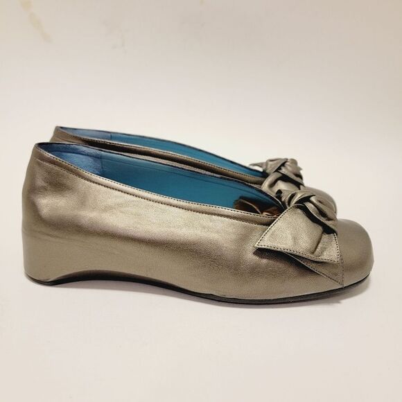 THIERRY RABOTIN CECILIA BALLERINA BOW SQUARE TOE HIDDEN WEDGE Size 7 Size 37.5 - Picture 2 of 11